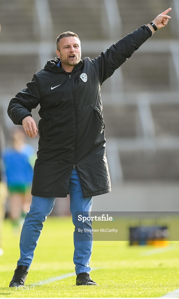 3 June 2025; Slovenia manager Saša Kolman during the UEFA Women's Nations League, League B match between Republic of Ireland and Slovenia at Páirc Uí Chaoimh in Cork. Photo by Stephen McCarthy/Sportsfile