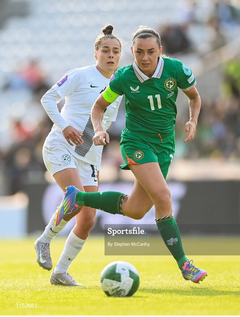 3 June 2025; Katie McCabe of Republic of Ireland during the UEFA Women's Nations League, League B match between Republic of Ireland and Slovenia at Páirc Uí Chaoimh in Cork. Photo by Stephen McCarthy/Sportsfile