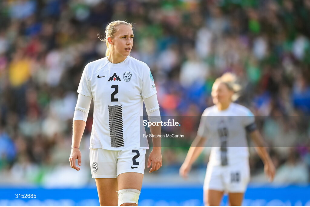 3 June 2025; Lana Golob of Slovenia during the UEFA Women's Nations League, League B match between Republic of Ireland and Slovenia at Páirc Uí Chaoimh in Cork. Photo by Stephen McCarthy/Sportsfile