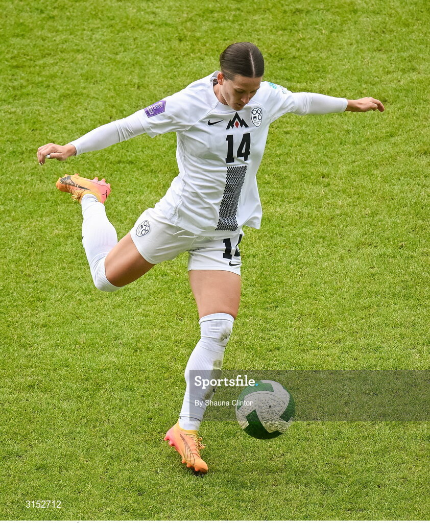 3 June 2025; Špela Kolbl of Slovenia during the UEFA Women's Nations League, League B match between Republic of Ireland and Slovenia at Páirc Uí Chaoimh in Cork. Photo by Shauna Clinton/Sportsfile