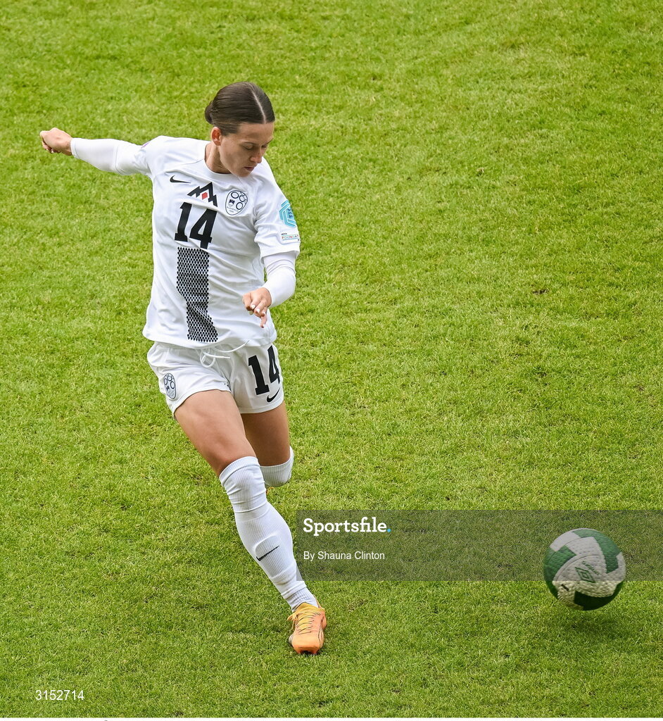 3 June 2025; Špela Kolbl of Slovenia during the UEFA Women's Nations League, League B match between Republic of Ireland and Slovenia at Páirc Uí Chaoimh in Cork. Photo by Shauna Clinton/Sportsfile
