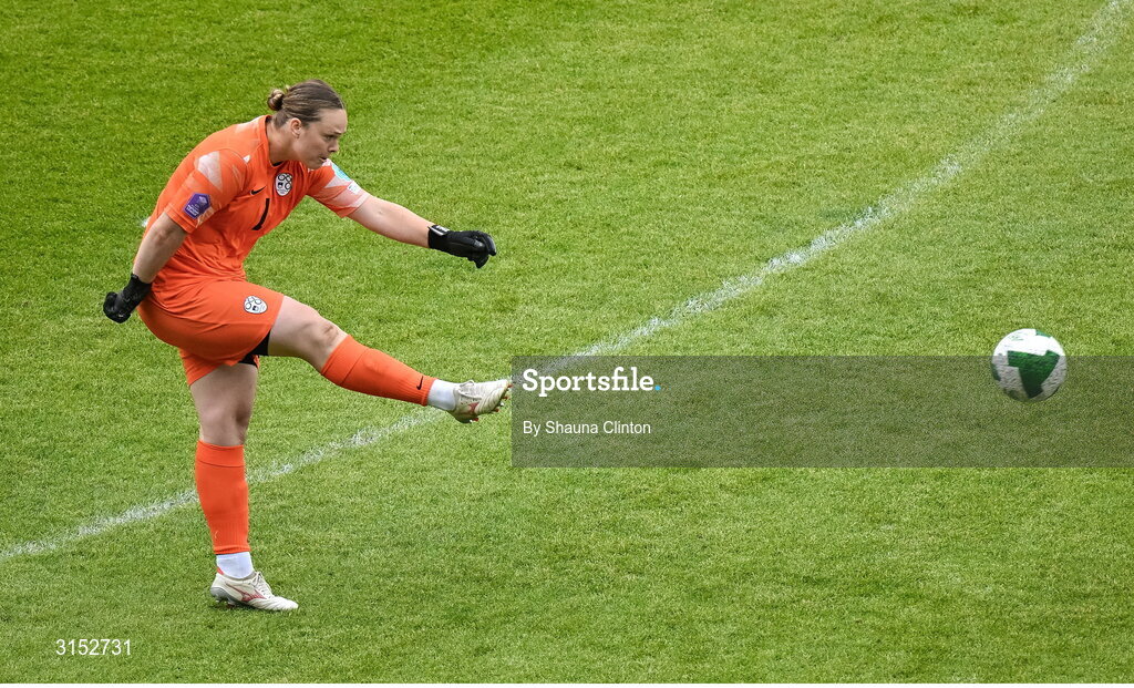 3 June 2025; Slovenia goalkeeper Zala Meršnik during the UEFA Women's Nations League, League B match between Republic of Ireland and Slovenia at Páirc Uí Chaoimh in Cork. Photo by Shauna Clinton/Sportsfile