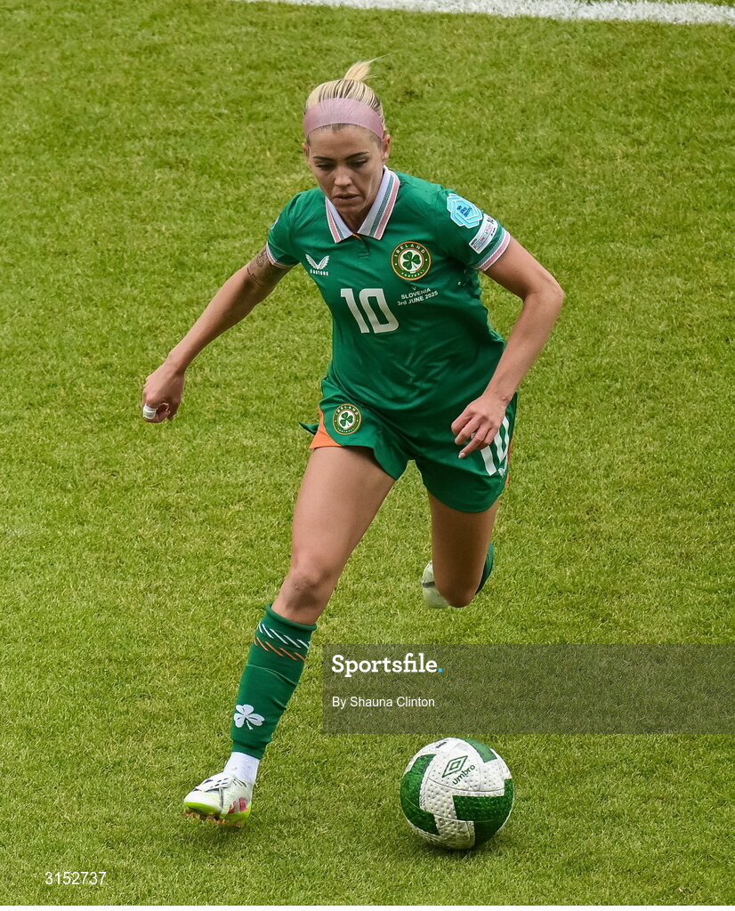 3 June 2025; Denise O'Sullivan of Republic of Ireland during the UEFA Women's Nations League, League B match between Republic of Ireland and Slovenia at Páirc Uí Chaoimh in Cork. Photo by Shauna Clinton/Sportsfile
