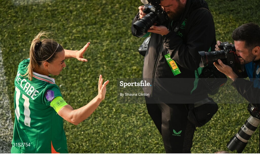 3 June 2025; Katie McCabe of Republic of Ireland after the UEFA Women's Nations League, League B match between Republic of Ireland and Slovenia at Páirc Uí Chaoimh in Cork. Photo by Shauna Clinton/Sportsfile
