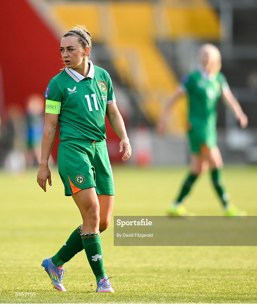 3 June 2025; Katie McCabe of Republic of Ireland during the UEFA Women's Nations League, League B match between Republic of Ireland and Slovenia at Páirc Uí Chaoimh in Cork. Photo by David Fitzgerald/Sportsfile