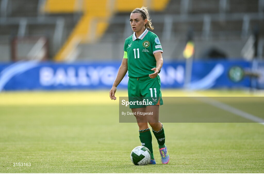 3 June 2025; Katie McCabe of Republic of Ireland during the UEFA Women's Nations League, League B match between Republic of Ireland and Slovenia at Páirc Uí Chaoimh in Cork. Photo by David Fitzgerald/Sportsfile