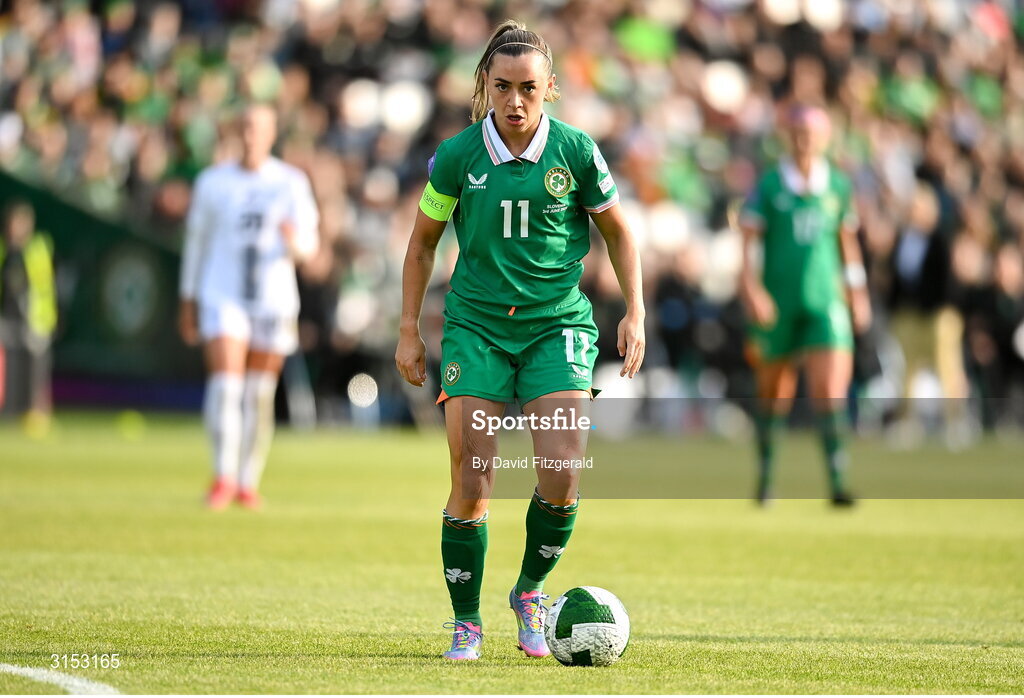 3 June 2025; Katie McCabe of Republic of Ireland during the UEFA Women's Nations League, League B match between Republic of Ireland and Slovenia at Páirc Uí Chaoimh in Cork. Photo by David Fitzgerald/Sportsfile