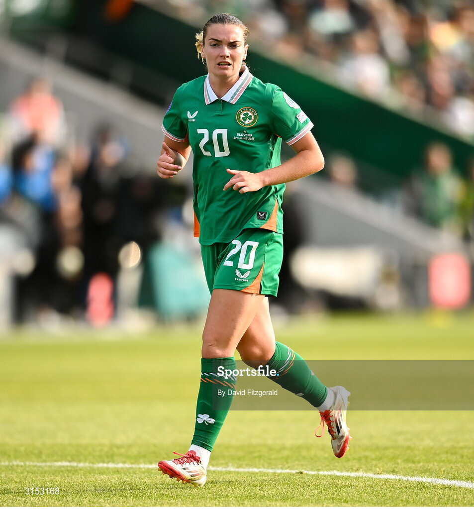 3 June 2025; Saoirse Noonan of Republic of Ireland during the UEFA Women's Nations League, League B match between Republic of Ireland and Slovenia at Páirc Uí Chaoimh in Cork. Photo by David Fitzgerald/Sportsfile