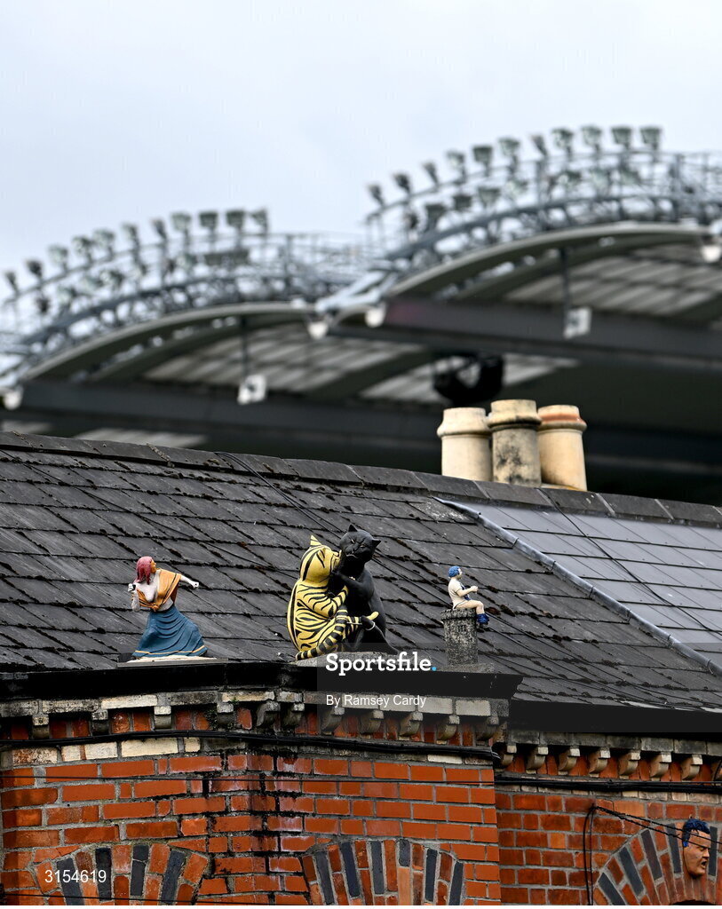 8 June 2025; A general view of garden ornaments on a house on Clonliffe Road before the Leinster GAA Senior Hurling Championship final match between Kilkenny and Galway at Croke Park in Dublin. Photo by Ramsey Cardy/Sportsfile