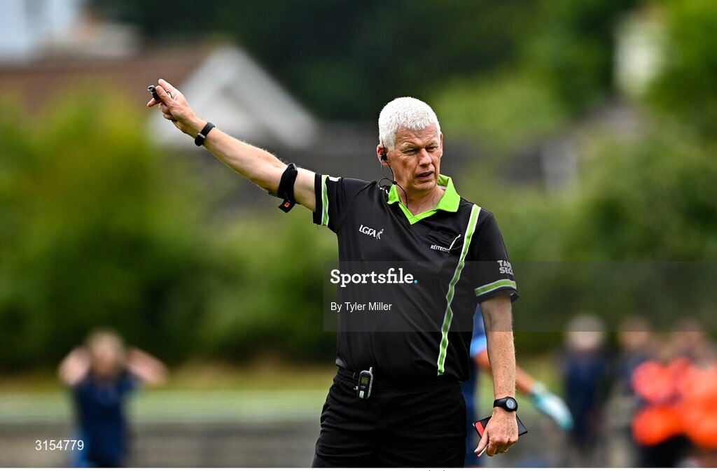 8 June 2025; Referee Declan Carolan during the LGFA All-Ireland U14 Gold Final match between Dublin and Kerry at Nenagh Éire Óg GAA Club in Nenagh, Tipperary. Photo by Tyler Miller/Sportsfile