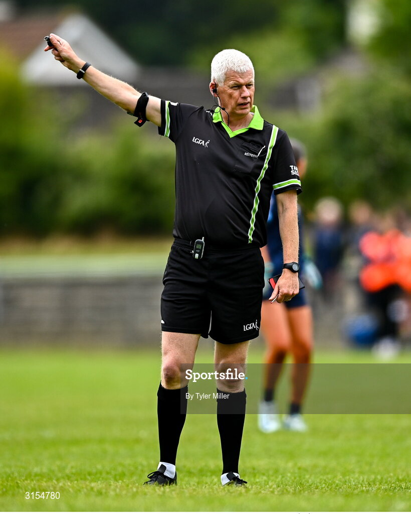 8 June 2025; Referee Declan Carolan during the LGFA All-Ireland U14 Gold Final match between Dublin and Kerry at Nenagh Éire Óg GAA Club in Nenagh, Tipperary. Photo by Tyler Miller/Sportsfile