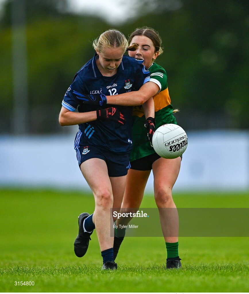 8 June 2025; Action from the LGFA All-Ireland U14 Gold Final match between Dublin and Kerry at Nenagh Éire Óg GAA Club in Nenagh, Tipperary. Photo by Tyler Miller/Sportsfile