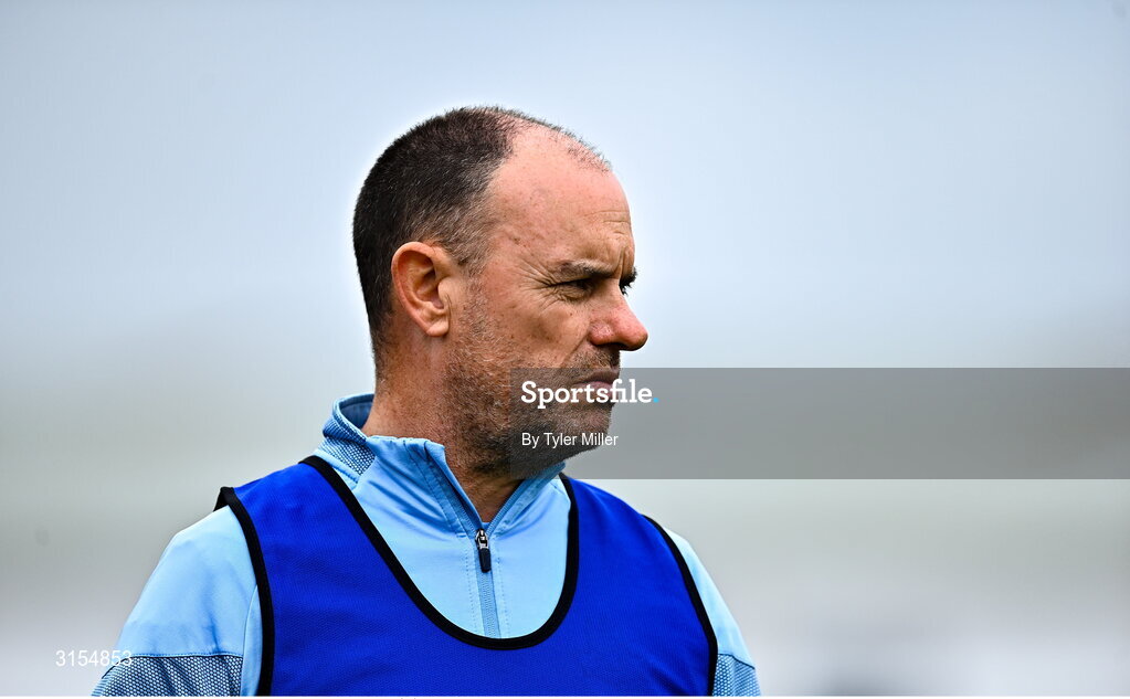8 June 2025; Dublin manager Alex Chapman during the LGFA All-Ireland U14 Gold Final match between Dublin and Kerry at Nenagh Éire Óg GAA Club in Nenagh, Tipperary. Photo by Tyler Miller/Sportsfile