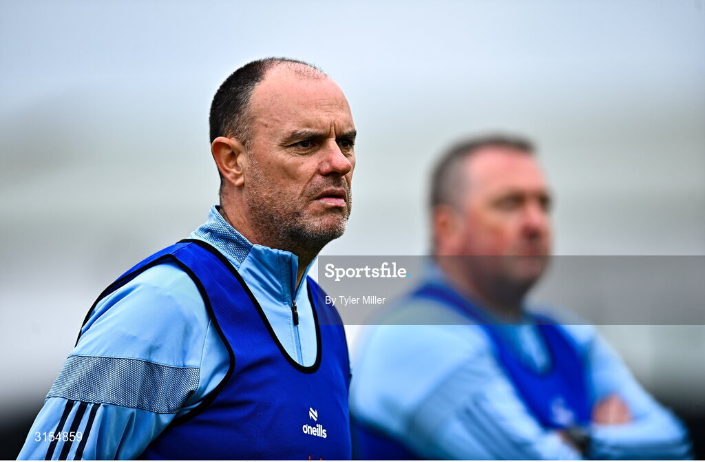 8 June 2025; Dublin manager Alex Chapman during the LGFA All-Ireland U14 Gold Final match between Dublin and Kerry at Nenagh Éire Óg GAA Club in Nenagh, Tipperary. Photo by Tyler Miller/Sportsfile