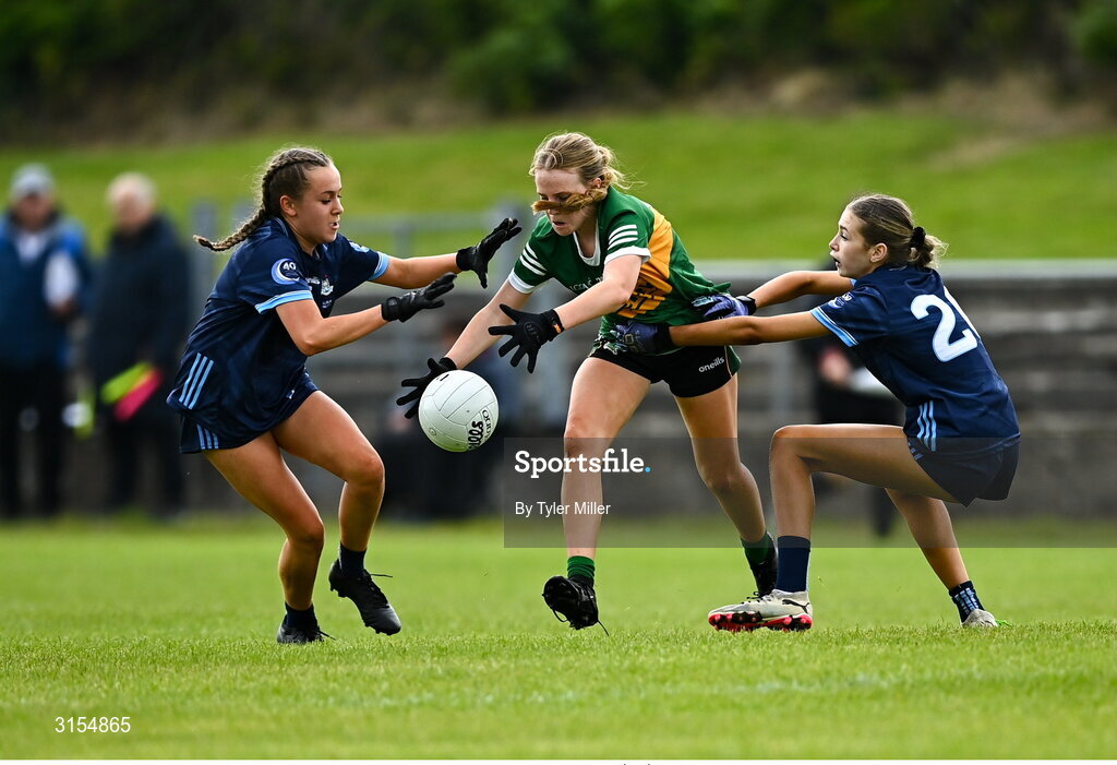 8 June 2025; Action from the LGFA All-Ireland U14 Gold Final match between Dublin and Kerry at Nenagh Éire Óg GAA Club in Nenagh, Tipperary. Photo by Tyler Miller/Sportsfile