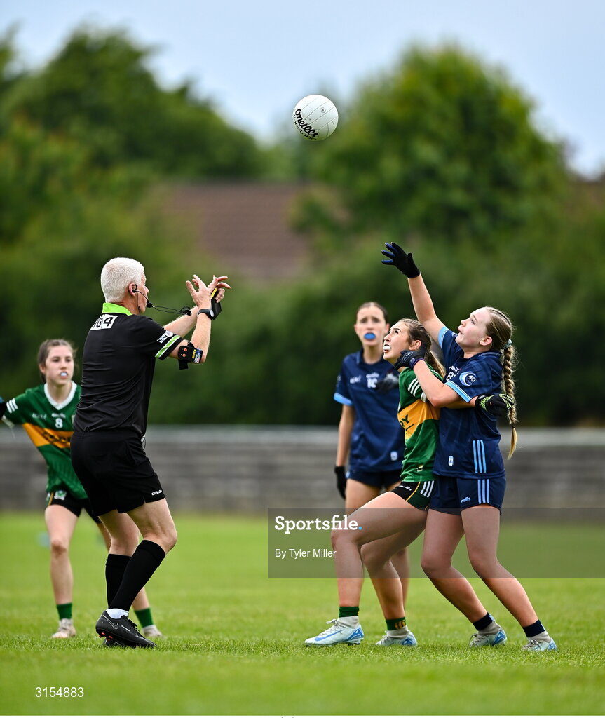 8 June 2025; Action from the LGFA All-Ireland U14 Gold Final match between Dublin and Kerry at Nenagh Éire Óg GAA Club in Nenagh, Tipperary. Photo by Tyler Miller/Sportsfile
