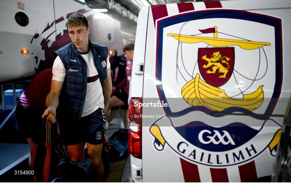 8 June 2025; Conor Cooney of Galway before the Leinster GAA Senior Hurling Championship final match between Kilkenny and Galway at Croke Park in Dublin. Photo by Ramsey Cardy/Sportsfile