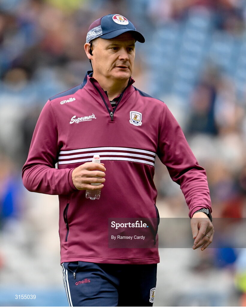 8 June 2025; Galway manager Micheál Donoghue during the Leinster GAA Senior Hurling Championship final match between Kilkenny and Galway at Croke Park in Dublin. Photo by Ramsey Cardy/Sportsfile