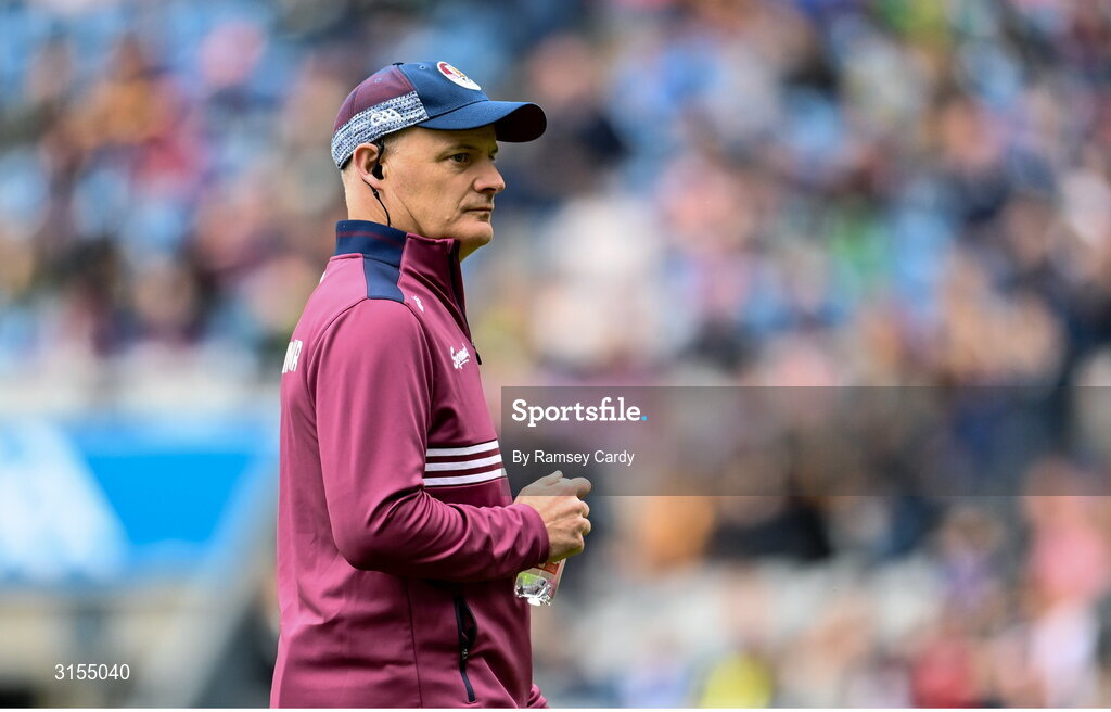 8 June 2025; Galway manager Micheál Donoghue during the Leinster GAA Senior Hurling Championship final match between Kilkenny and Galway at Croke Park in Dublin. Photo by Ramsey Cardy/Sportsfile