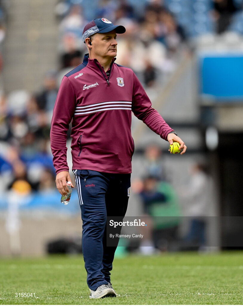8 June 2025; Galway manager Micheál Donoghue during the Leinster GAA Senior Hurling Championship final match between Kilkenny and Galway at Croke Park in Dublin. Photo by Ramsey Cardy/Sportsfile