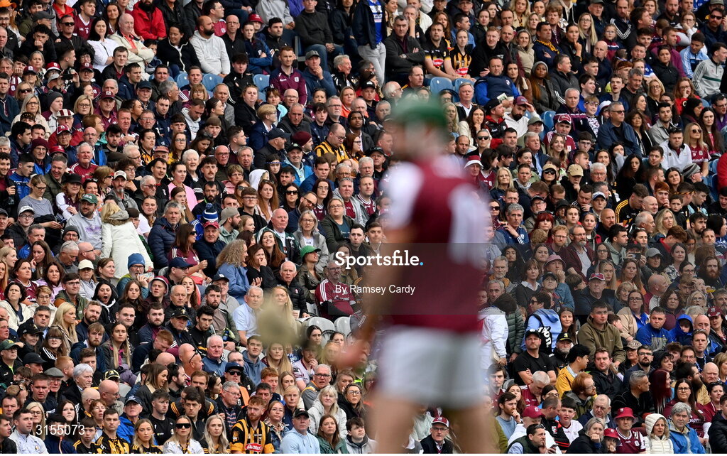 8 June 2025; Supporters during the Leinster GAA Senior Hurling Championship final match between Kilkenny and Galway at Croke Park in Dublin. Photo by Ramsey Cardy/Sportsfile
