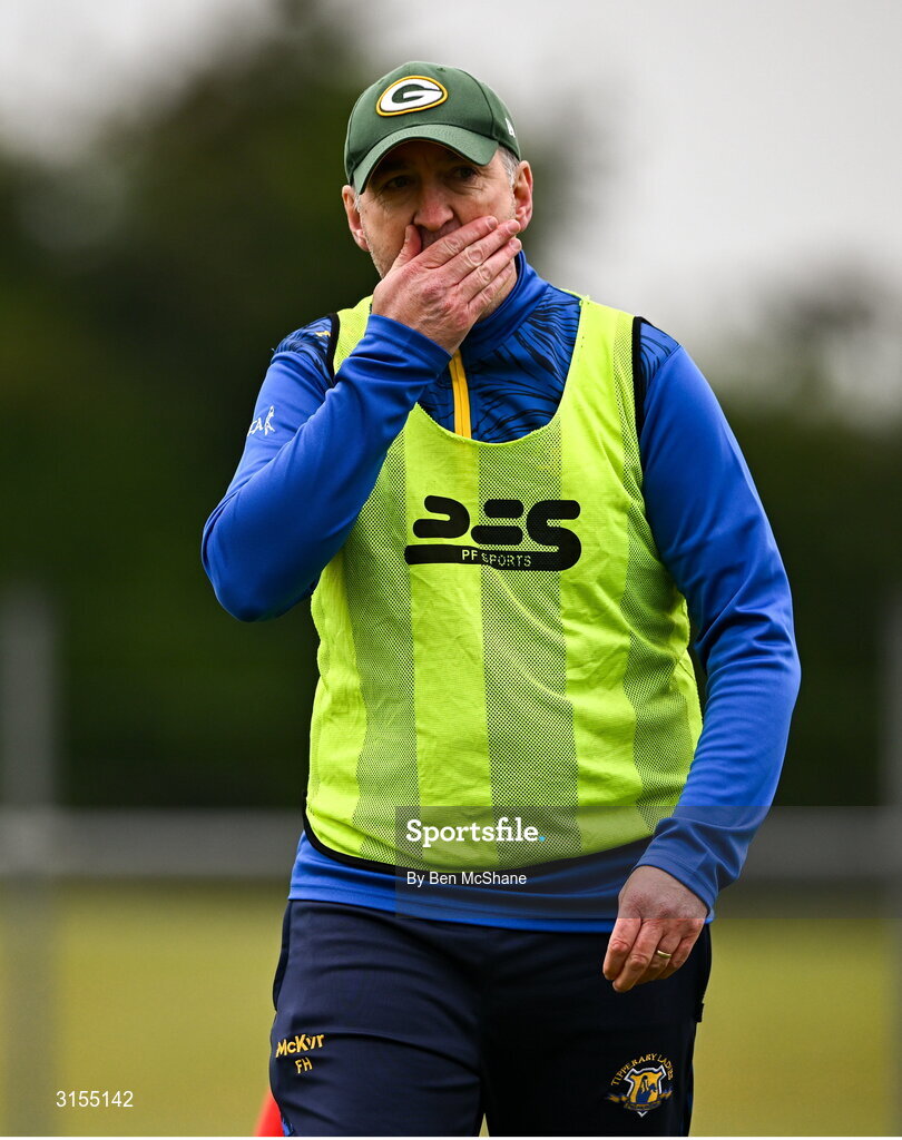 8 June 2025; Tipperary manager Francis Hennessy during the LGFA All-Ireland U14 Silver Final match between Tipperary and Cavan at Coralstown/Kinnegad GAA in Westmeath. Photo by Ben McShane/Sportsfile
