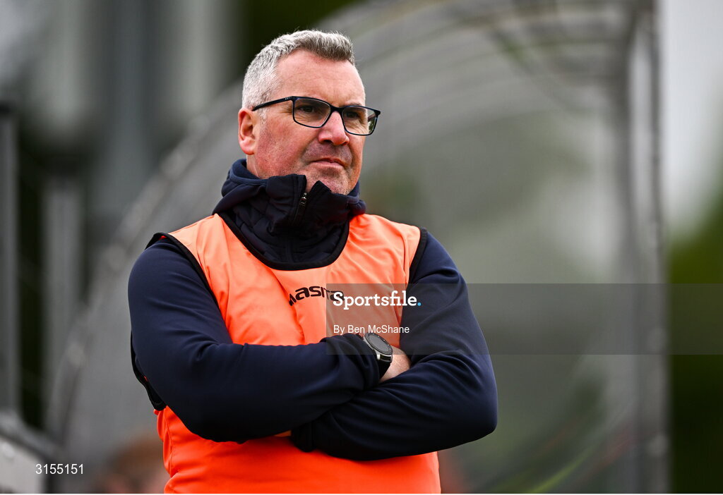 8 June 2025; Cavan manager Neil Kelly during the LGFA All-Ireland U14 Silver Final match between Tipperary and Cavan at Coralstown/Kinnegad GAA in Westmeath. Photo by Ben McShane/Sportsfile