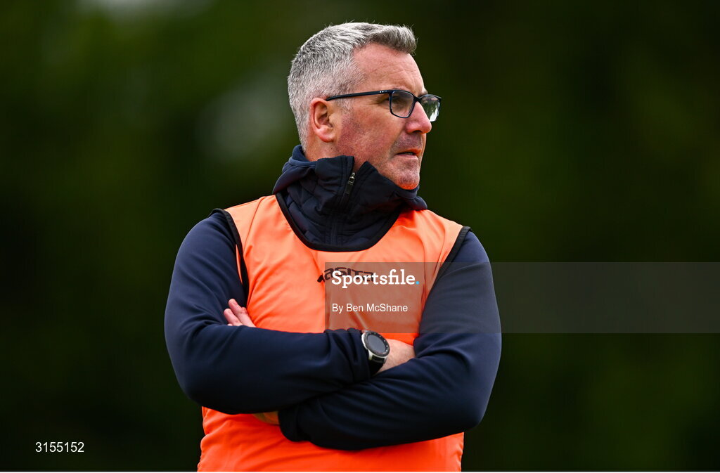8 June 2025; Cavan manager Neil Kelly during the LGFA All-Ireland U14 Silver Final match between Tipperary and Cavan at Coralstown/Kinnegad GAA in Westmeath. Photo by Ben McShane/Sportsfile