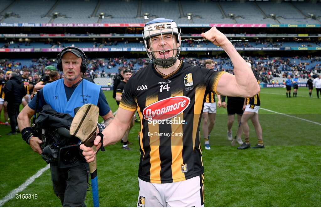 8 June 2025; TJ Reid of Kilkenny celebrates after the Leinster GAA Senior Hurling Championship final match between Kilkenny and Galway at Croke Park in Dublin. Photo by Ramsey Cardy/Sportsfile
