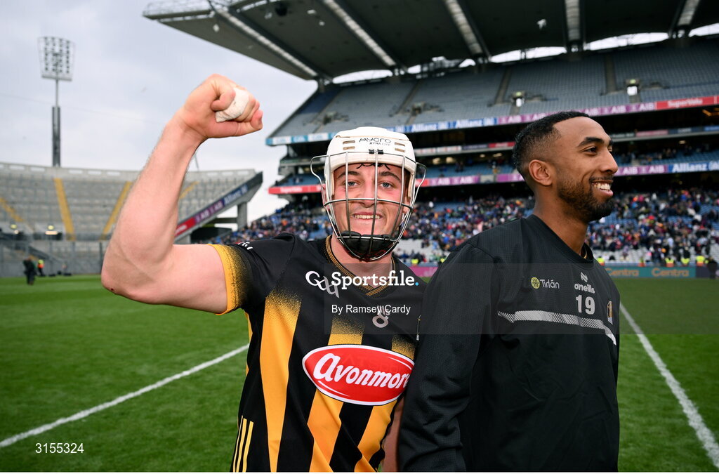 8 June 2025; Cian Kenny of Kilkenny celebrates after the Leinster GAA Senior Hurling Championship final match between Kilkenny and Galway at Croke Park in Dublin. Photo by Ramsey Cardy/Sportsfile