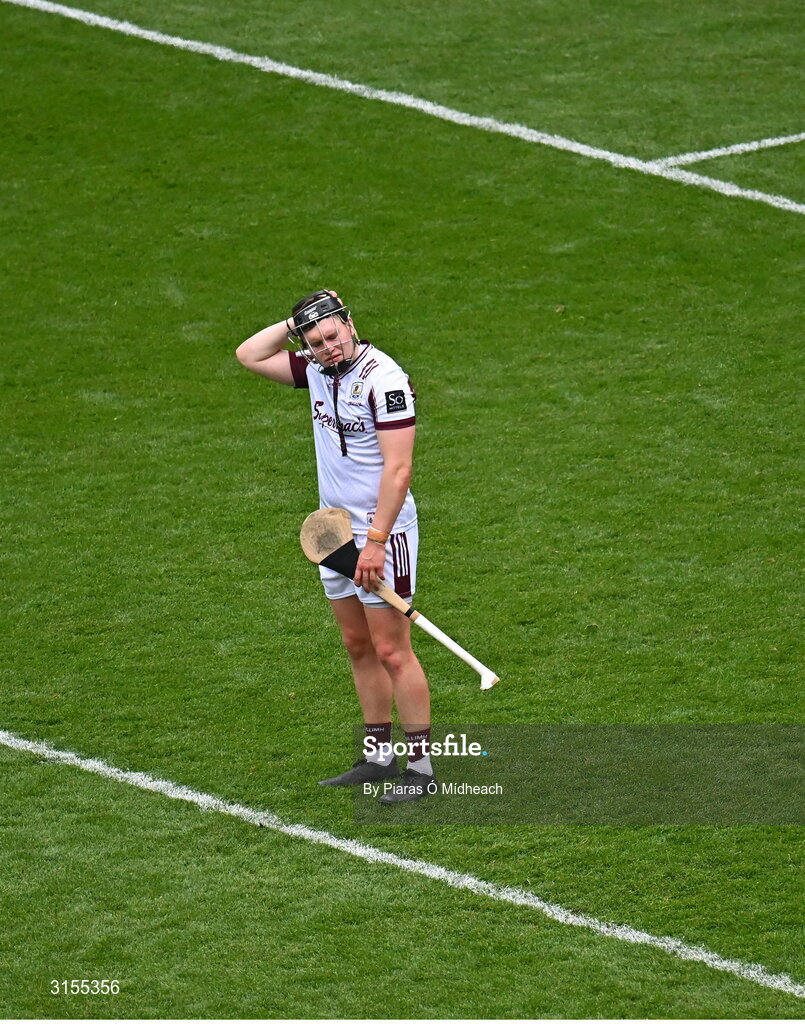 8 June 2025; Galway goalkeeper Darragh Walsh after his side's defeat in the Leinster GAA Senior Hurling Championship final match between Kilkenny and Galway at Croke Park in Dublin. Photo by Piaras Ó Mídheach/Sportsfile