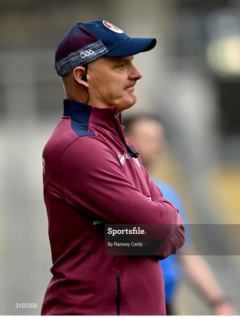 8 June 2025; Galway manager Micheál Donoghue during the Leinster GAA Senior Hurling Championship final match between Kilkenny and Galway at Croke Park in Dublin. Photo by Ramsey Cardy/Sportsfile