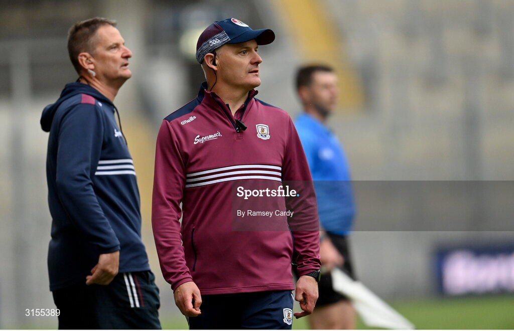 8 June 2025; Galway manager Micheál Donoghue during the Leinster GAA Senior Hurling Championship final match between Kilkenny and Galway at Croke Park in Dublin. Photo by Ramsey Cardy/Sportsfile