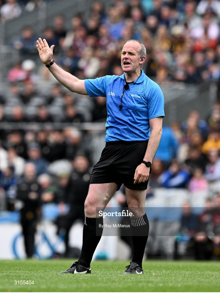 8 June 2025; Referee Johnny Murphy during the Leinster GAA Senior Hurling Championship final match between Kilkenny and Galway at Croke Park in Dublin. Photo by Ray McManus/Sportsfile