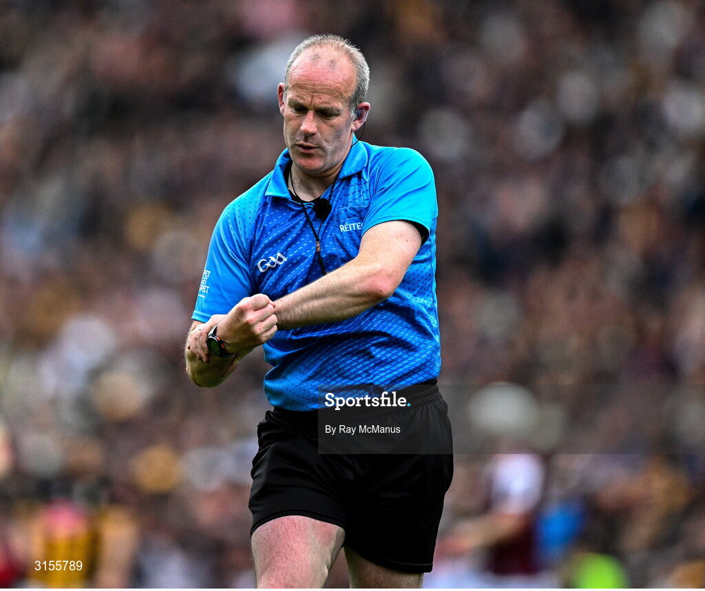 8 June 2025; Referee Johnny Murphy during the Leinster GAA Senior Hurling Championship final match between Kilkenny and Galway at Croke Park in Dublin. Photo by Ray McManus/Sportsfile