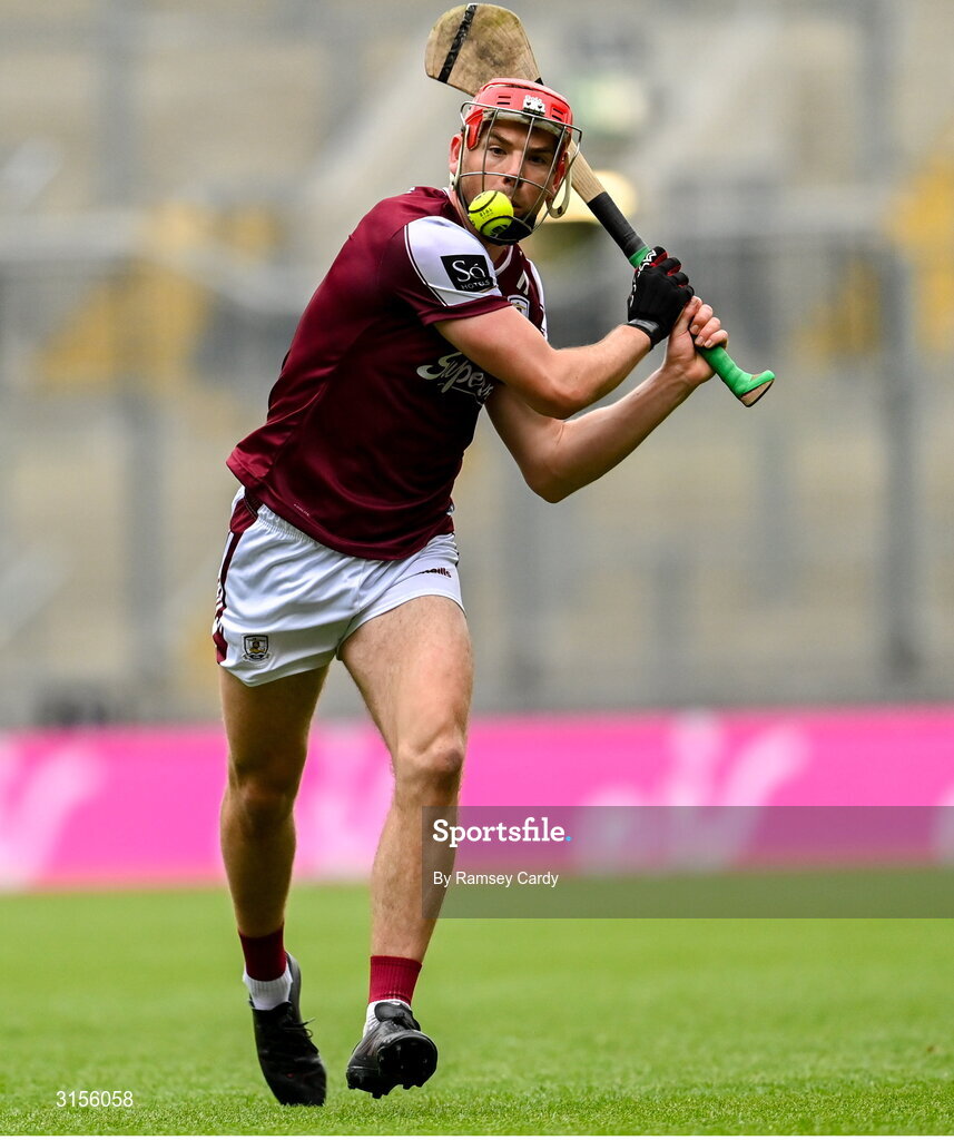 8 June 2025; TJ Brennan of Galway during the Leinster GAA Senior Hurling Championship final match between Kilkenny and Galway at Croke Park in Dublin. Photo by Ramsey Cardy/Sportsfile