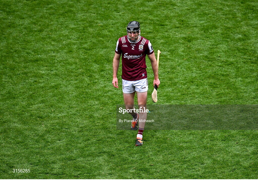 8 June 2025; Padraic Mannion of Galway after his side's defeat in the Leinster GAA Senior Hurling Championship final match between Kilkenny and Galway at Croke Park in Dublin. Photo by Piaras Ó Mídheach/Sportsfile
