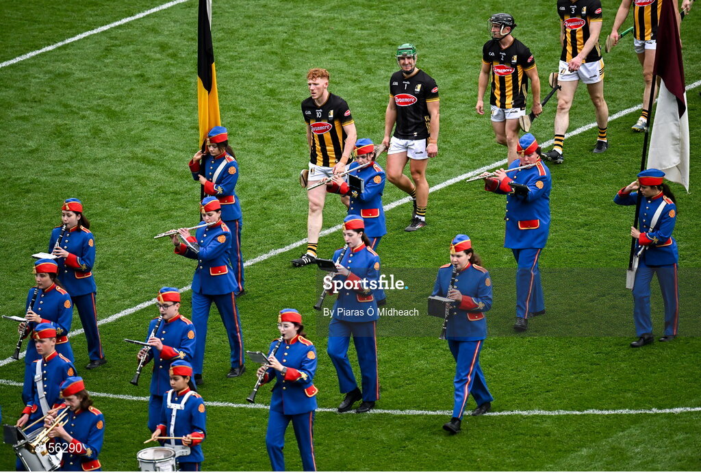 8 June 2025; Kilkenny captain John Donnelly leads his team in the parade before the Leinster GAA Senior Hurling Championship final match between Kilkenny and Galway at Croke Park in Dublin. Photo by Piaras Ó Mídheach/Sportsfile