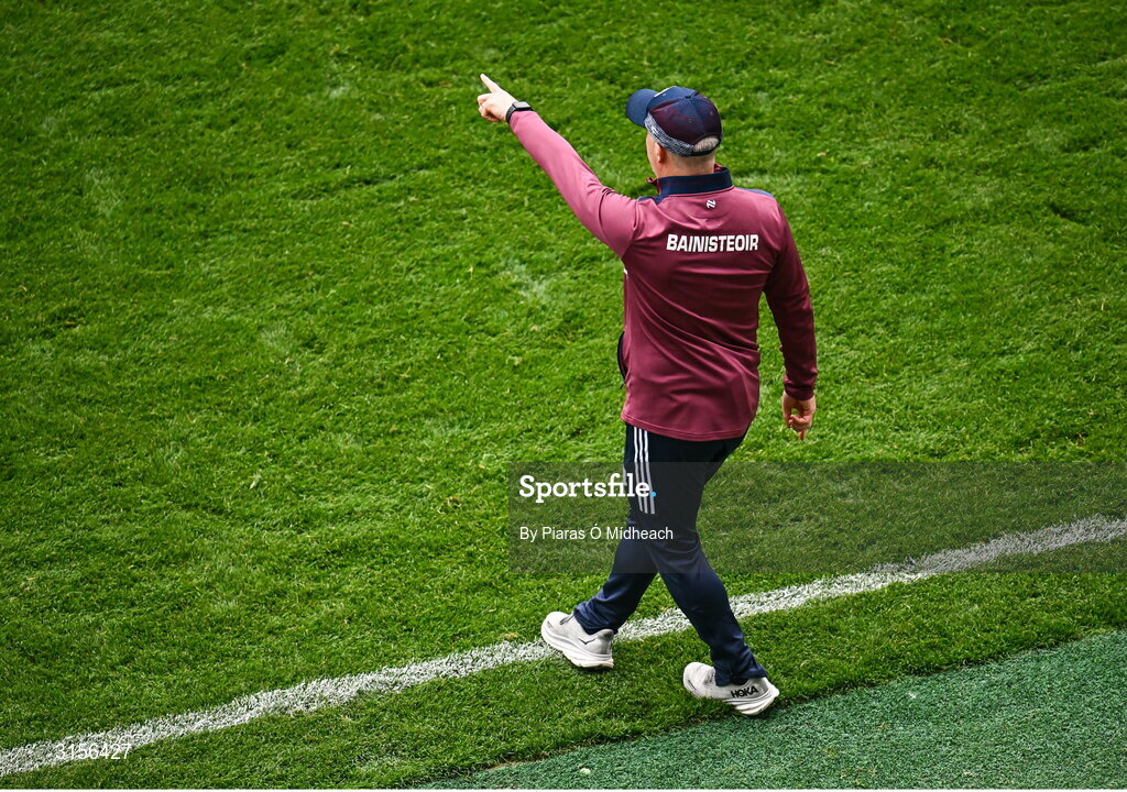 8 June 2025; Galway manager Micheál Donoghue during the Leinster GAA Senior Hurling Championship final match between Kilkenny and Galway at Croke Park in Dublin. Photo by Piaras Ó Mídheach/Sportsfile