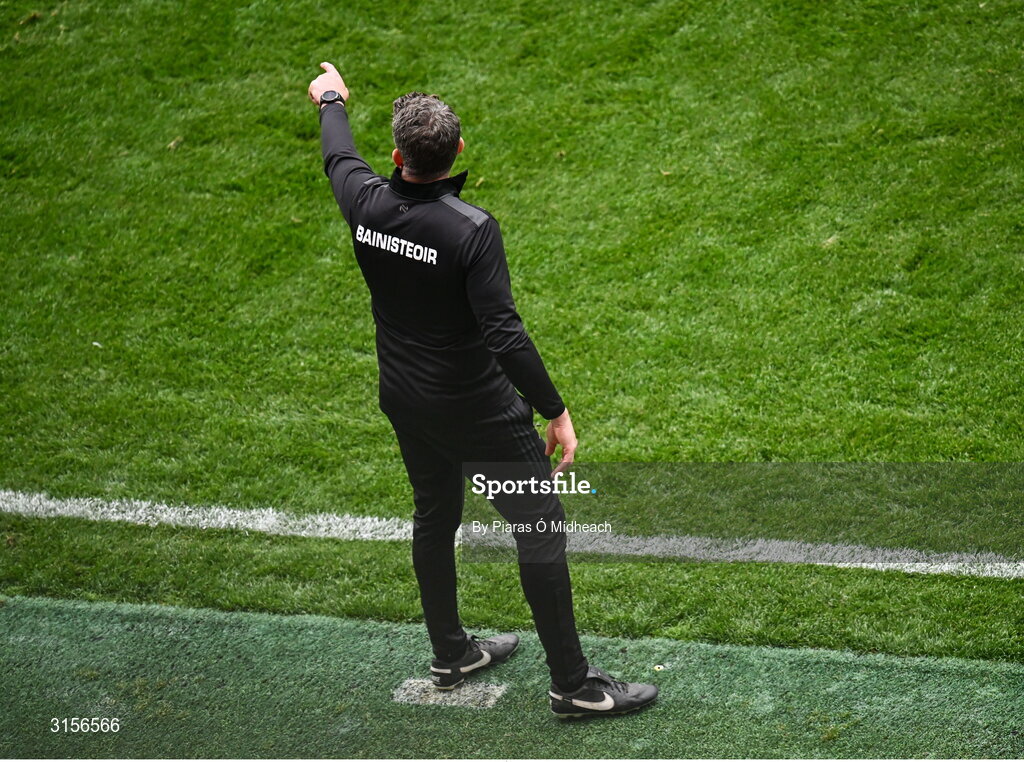 8 June 2025; Kilkenny manager Derek Lyng during the Leinster GAA Senior Hurling Championship final match between Kilkenny and Galway at Croke Park in Dublin. Photo by Piaras Ó Mídheach/Sportsfile