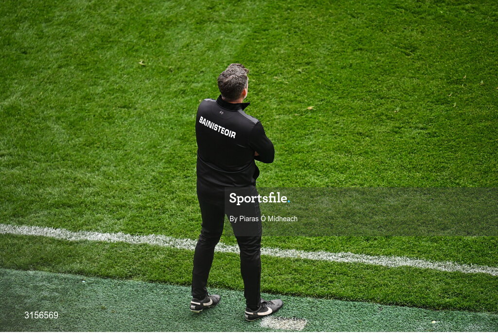 8 June 2025; Kilkenny manager Derek Lyng during the Leinster GAA Senior Hurling Championship final match between Kilkenny and Galway at Croke Park in Dublin. Photo by Piaras Ó Mídheach/Sportsfile