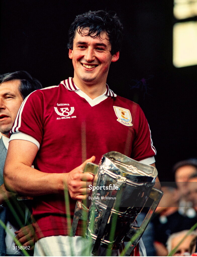 4 September 1988; Galway captain Conor Hayes with the Liam MacCarthy cup after the All-Ireland Senior Hurling Championship Final match between Galway and Tipperary at Croke Park in Dublin. Photo by Ray McManus/Sportsfile