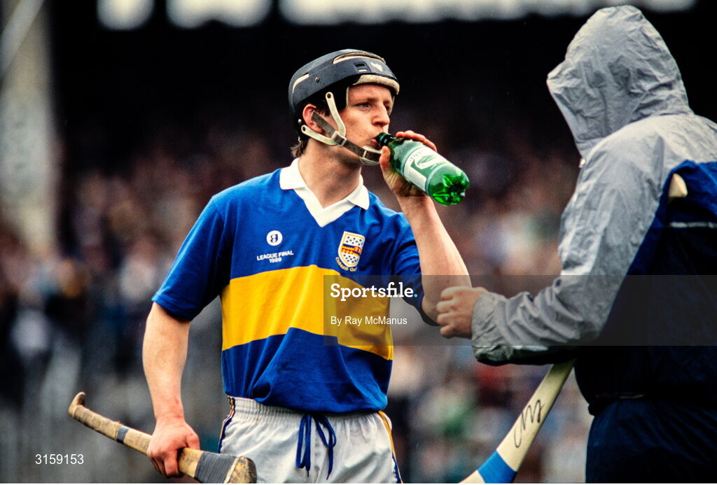 30 April 1989; Paul Delaney of Tipperary takes a drink during the Royal Liver National Hurling League Final between Galway and Tipperary at Croke Park in Dublin. Photo by Ray McManus/Sportsfile
