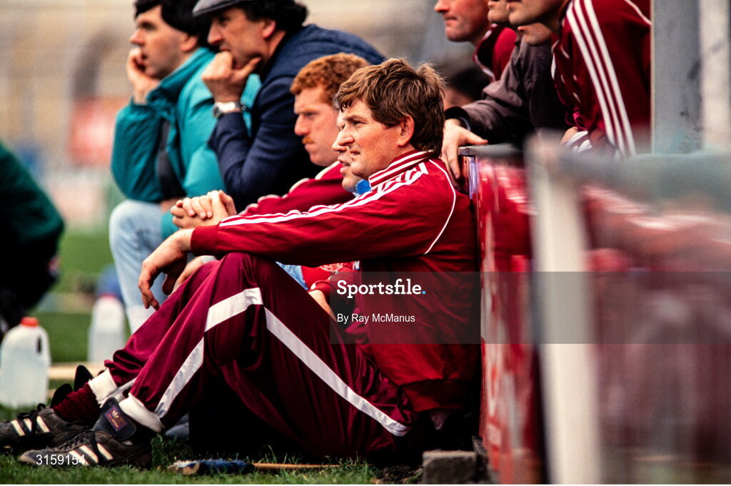 30 April 1989; Noel Lane of Galway watches the game on the sidelines during the Royal Liver National Hurling League Final between Galway and Tipperary at Croke Park in Dublin. Photo by Ray McManus/Sportsfile