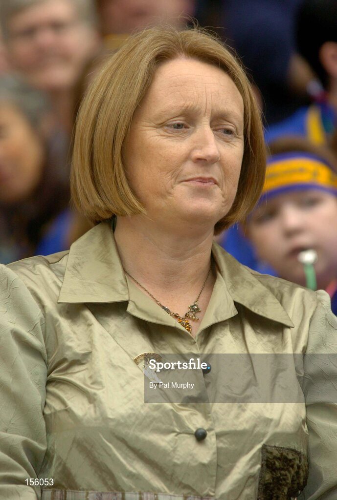 19 September 2004; Miriam O'Callaghan, President of the Camogie Association. Foras na Gaeilge Senior Camogie Championship All-Ireland Final, Tipperary v Cork, Croke Park, Dublin. Picture credit; Pat Murphy / SPORTSFILE
