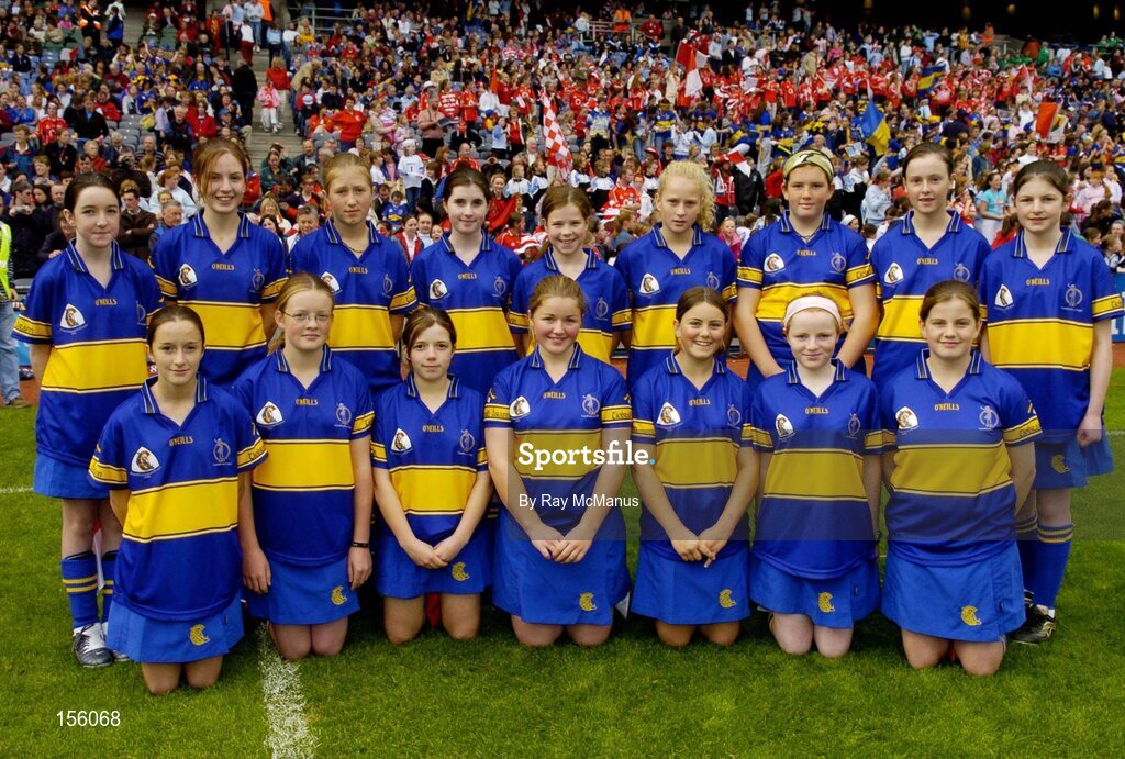 19 September 2004; The Tipperary team that stood for a guard of honour. Foras na Gaeilge Senior Camogie Championship All-Ireland Final, Tipperary v Cork, Croke Park, Dublin. Picture credit; Ray McManus / SPORTSFILE