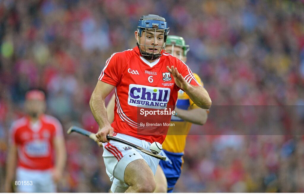 28 September 2013; Christopher Joyce, Cork, in action against Cathal McInerney, Clare. GAA Hurling All-Ireland Senior Championship Final Replay, Cork v Clare, Croke Park, Dublin. Picture credit: Brendan Moran / SPORTSFILE
