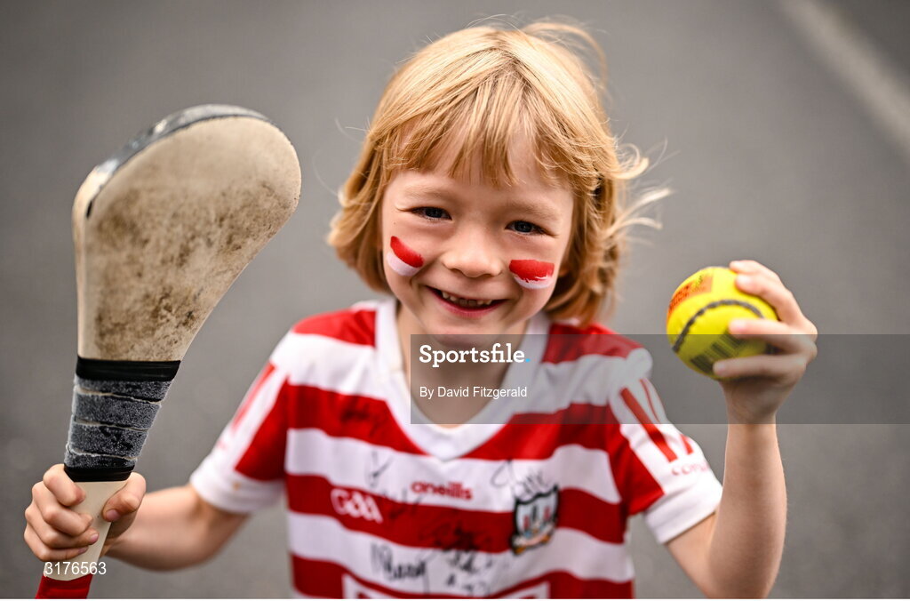 5 July 2025; Cork supporter Tadhg O'Sullivan from Coolea before the GAA Hurling All-Ireland Senior Championship semi-final match between Cork and Dublin at Croke Park in Dublin. Photo by David Fitzgerald/Sportsfile