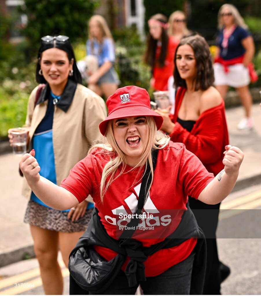 5 July 2025; A Cork supporter before the GAA Hurling All-Ireland Senior Championship semi-final match between Cork and Dublin at Croke Park in Dublin. Photo by David Fitzgerald/Sportsfile