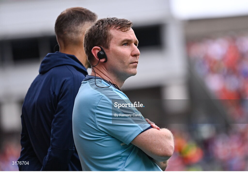5 July 2025; Dublin manager Niall Ó Ceallacháin during the GAA Hurling All-Ireland Senior Championship semi-final match between Cork and Dublin at Croke Park in Dublin. Photo by Ramsey Cardy/Sportsfile